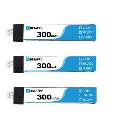 BETAFPV 300mAh 1S 30C 4.35V HV Lipo Battery (3pcs) - Click Image to Close